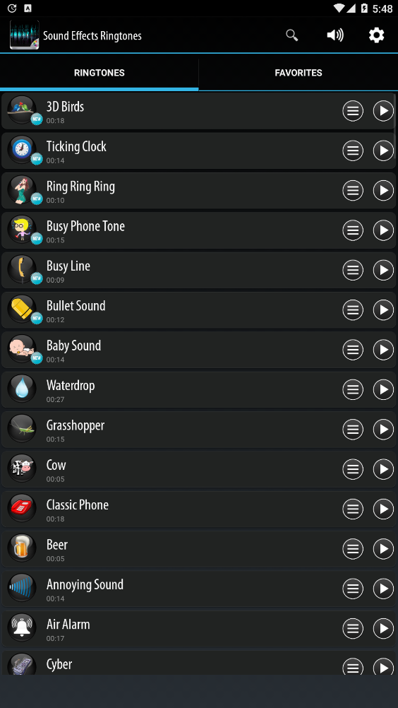 音效铃声(sound effects ringtones)