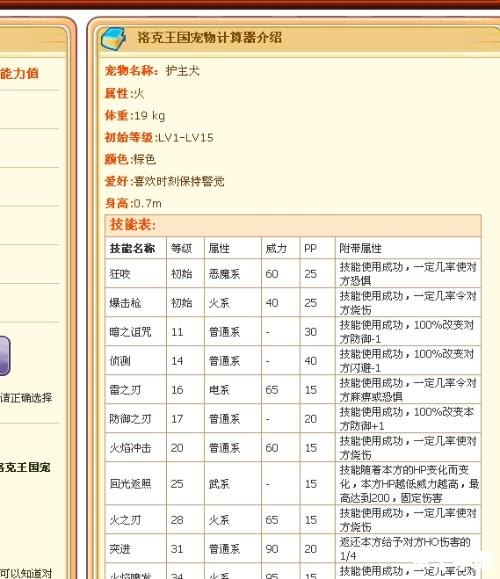 洛克王国音速犬技能表详解