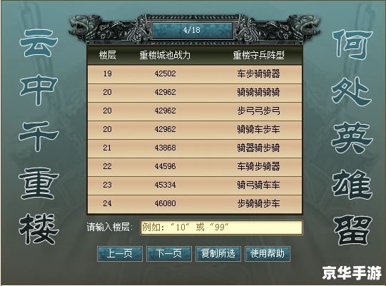 七雄争霸千重楼战力表:攀登战力巅峰的指南 七雄争霸千重楼战力表:攀登战力巅峰的指南