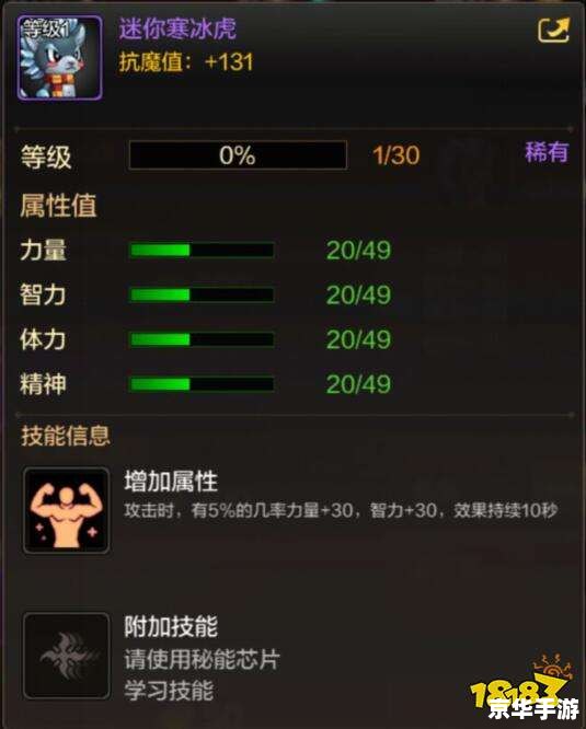 DNF迷你寒冰虎属性详解及搭配策略 DNF迷你寒冰虎属性详解及搭配策略