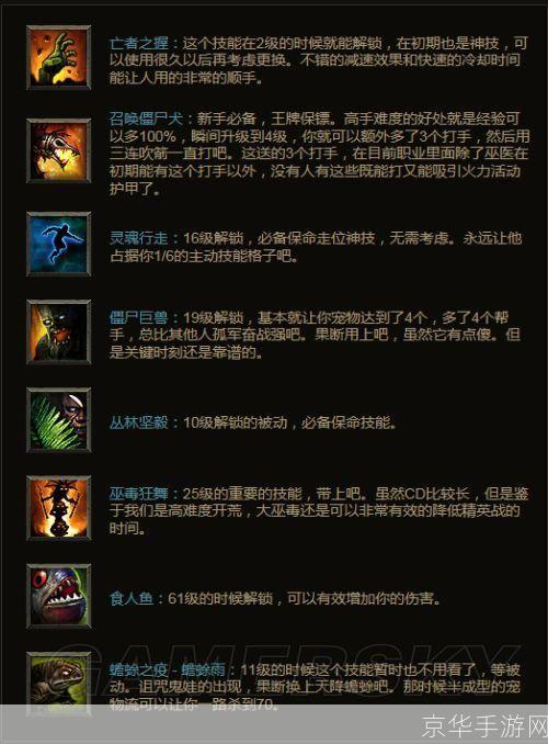 暗黑3巫医加点攻略:掌握技能,独步地狱