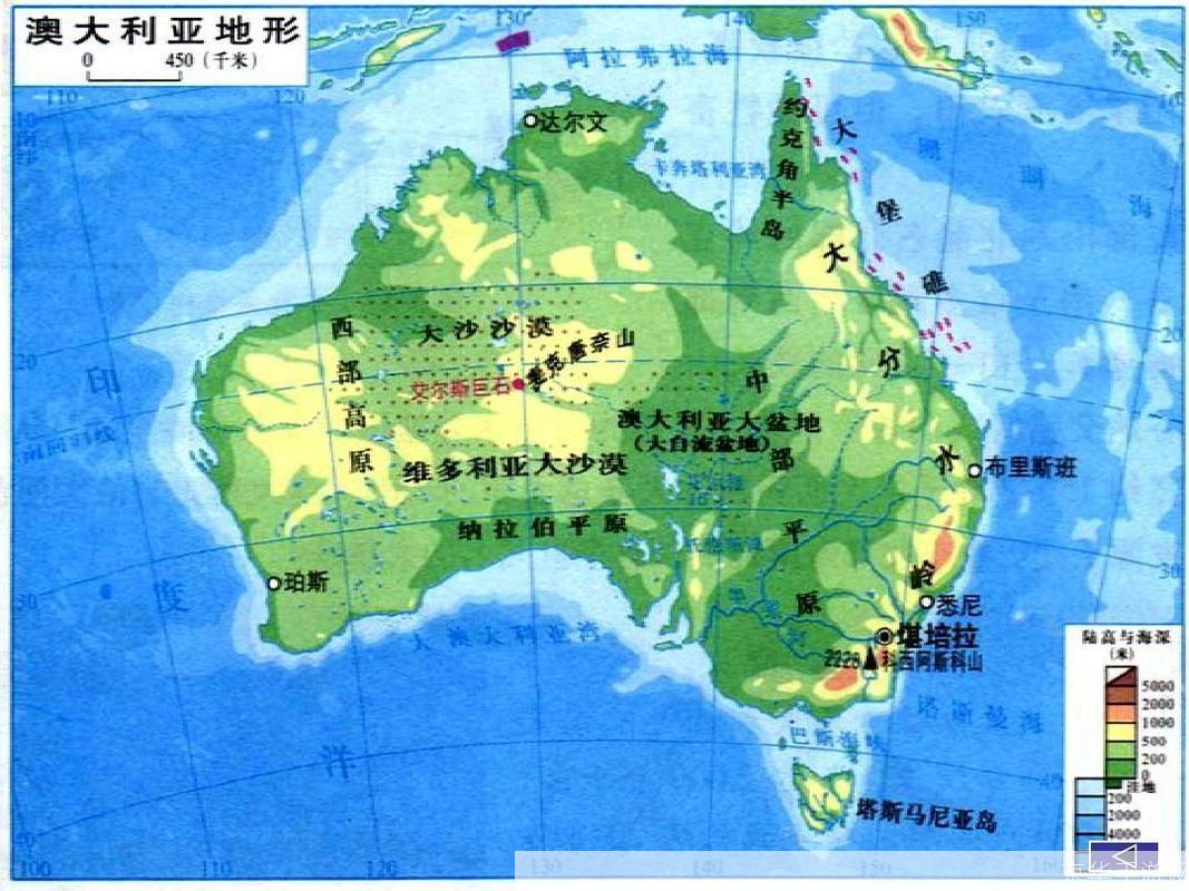 澳大利亚地图中文版:探索南半球的壮丽之地