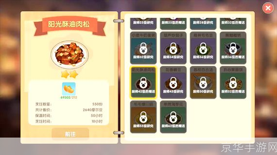 摩尔庄园美食探秘：阳光酥油肉松的制作与魅力