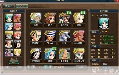 热血海贼王:最强伙伴搭配全解析