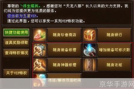 天龙八部VIP指南:尊享特权,畅游江湖
