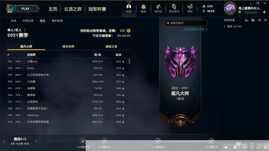 英雄联盟段位查询:揭秘排位赛背后的秘密