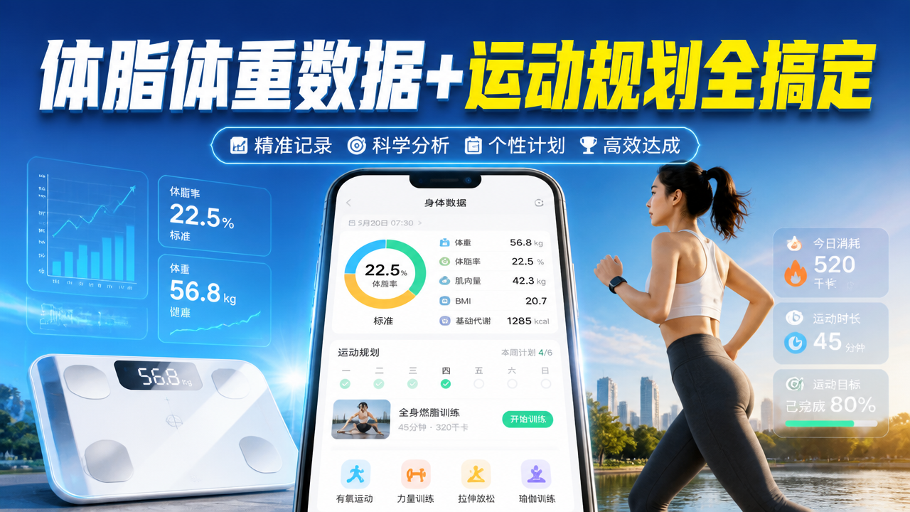 体脂体重数据+运动规划全搞定