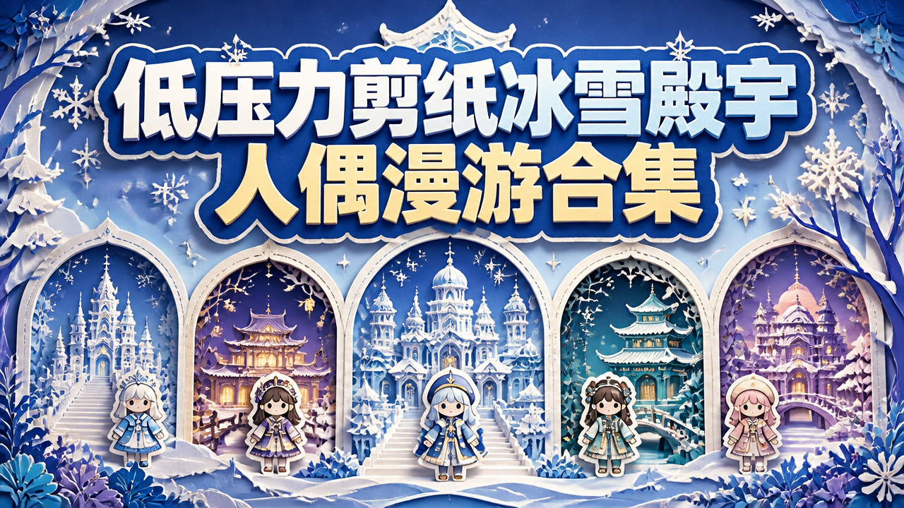 低压力剪纸冰雪殿宇人偶漫游合集