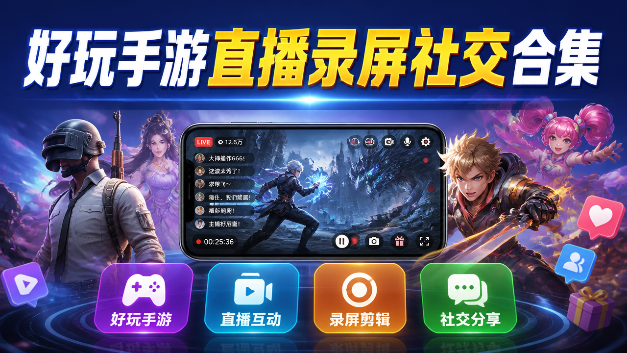 好玩手游直播录屏社交合集
