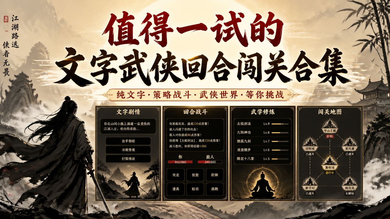 值得一试的文字武侠回合闯关合集