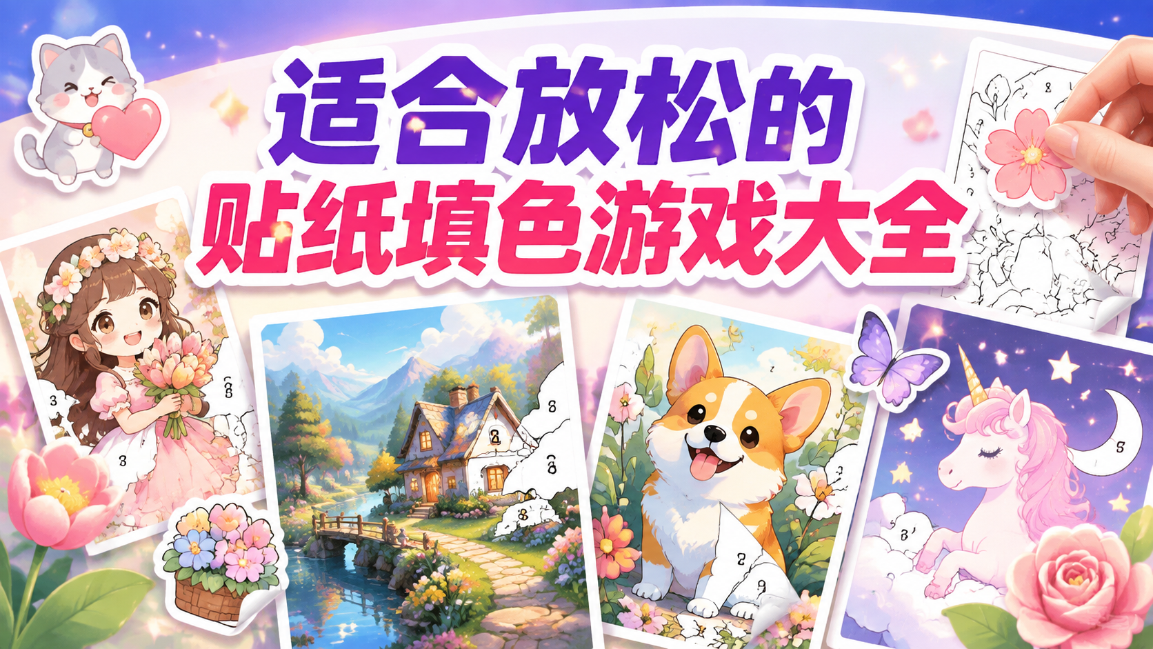 适合放松的贴纸填色游戏大全