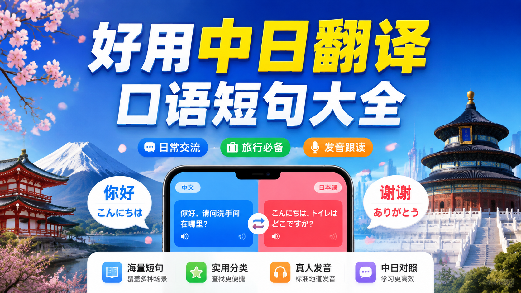 好用中日翻译口语短句大全