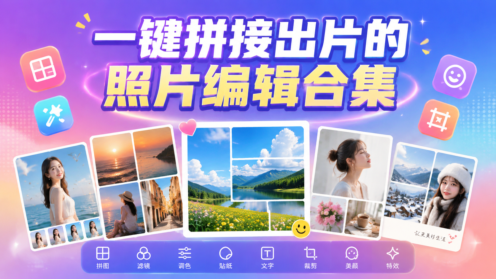 一键拼接出片的照片编辑合集