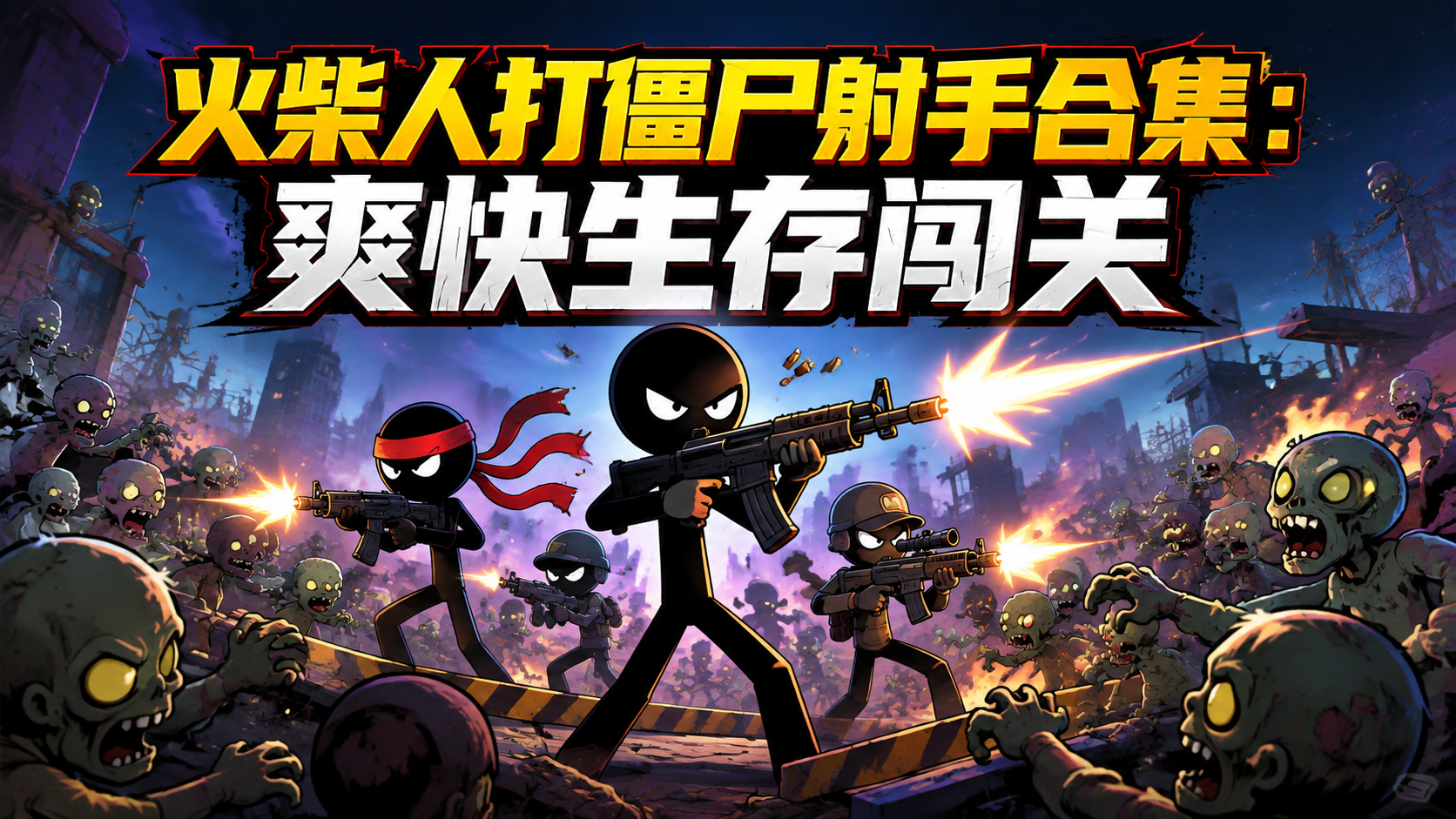 火柴人打僵尸射手合集：爽快生存闯关