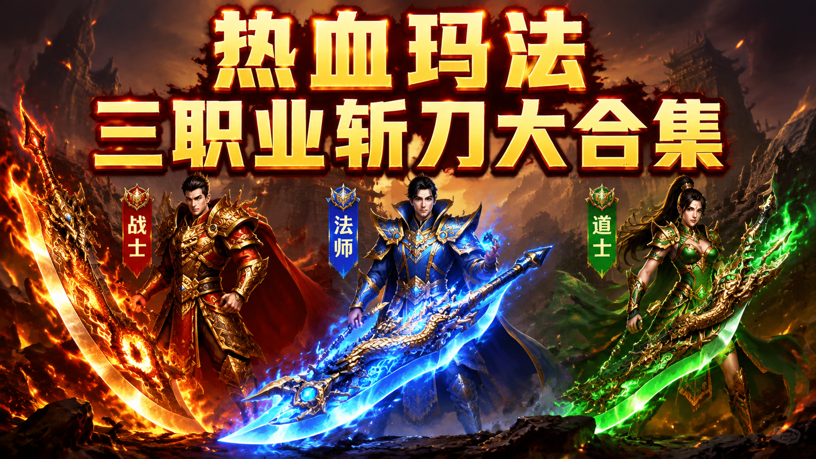 热血玛法三职业斩刀大合集