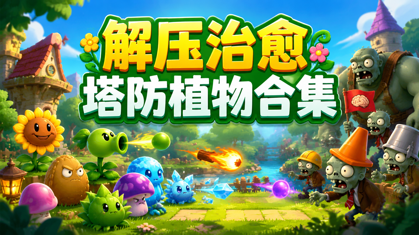 解压治愈塔防植物合集