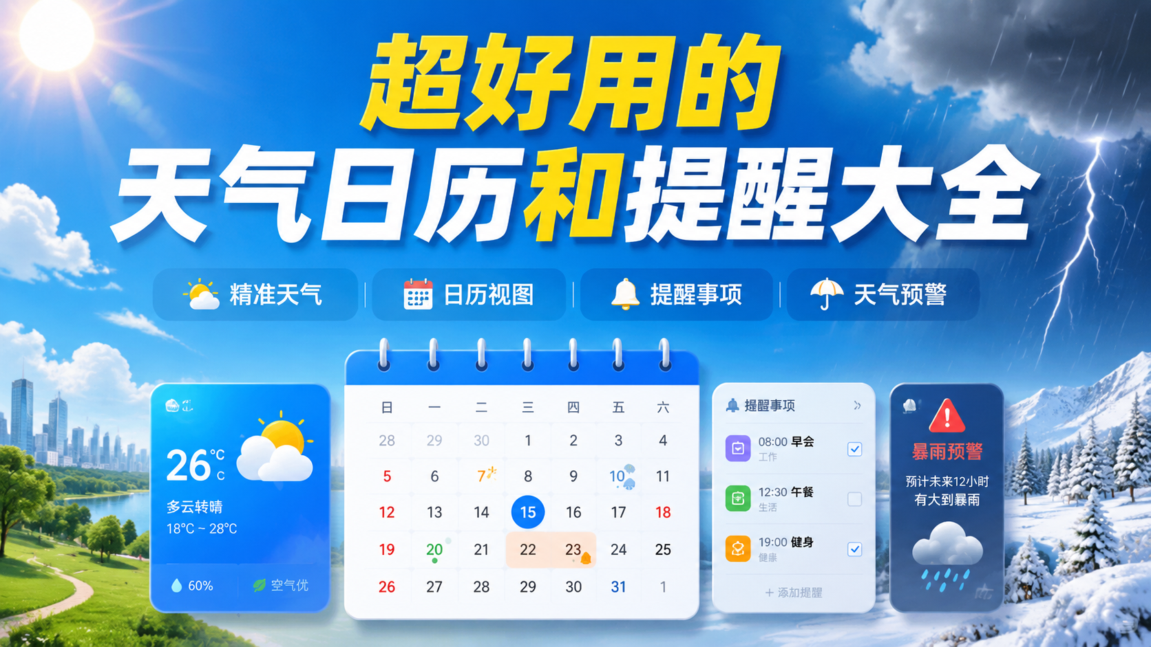 超好用的天气日历和提醒大全