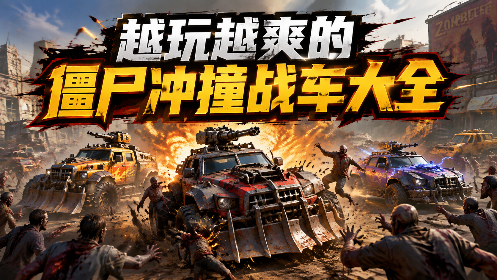 越玩越爽的僵尸冲撞战车大全
