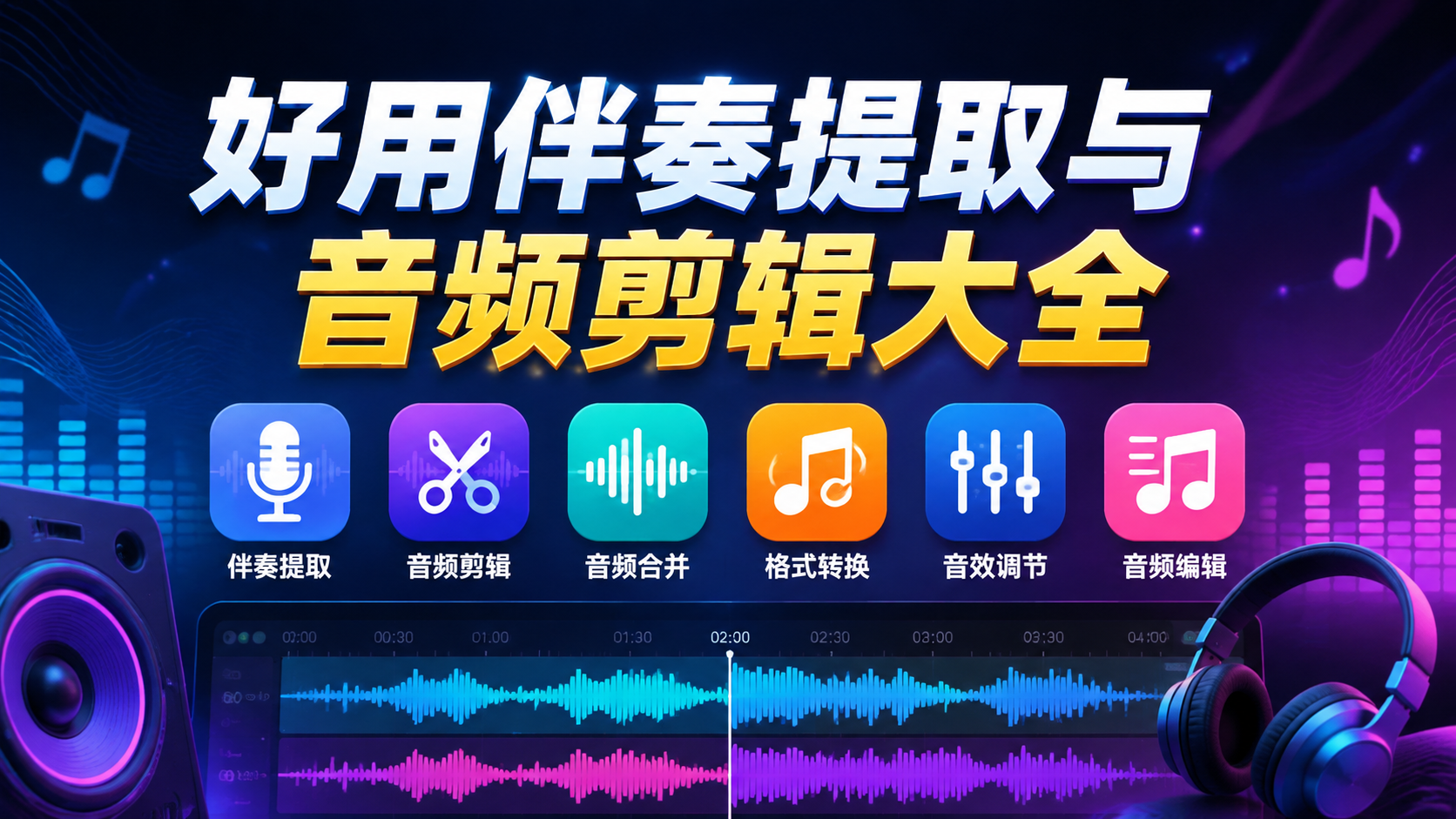 好用伴奏提取与音频剪辑大全