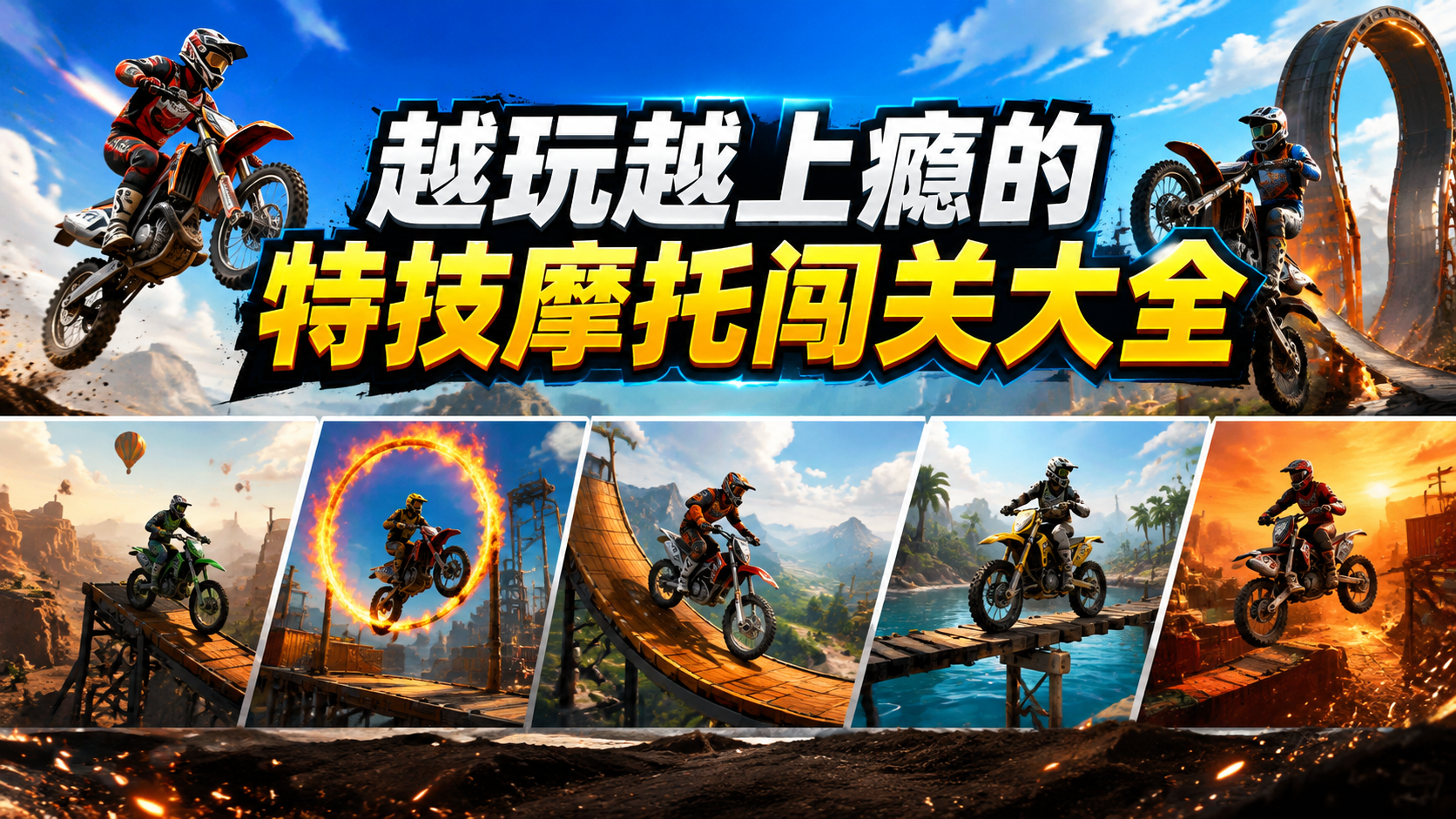越玩越上瘾的特技摩托闯关大全