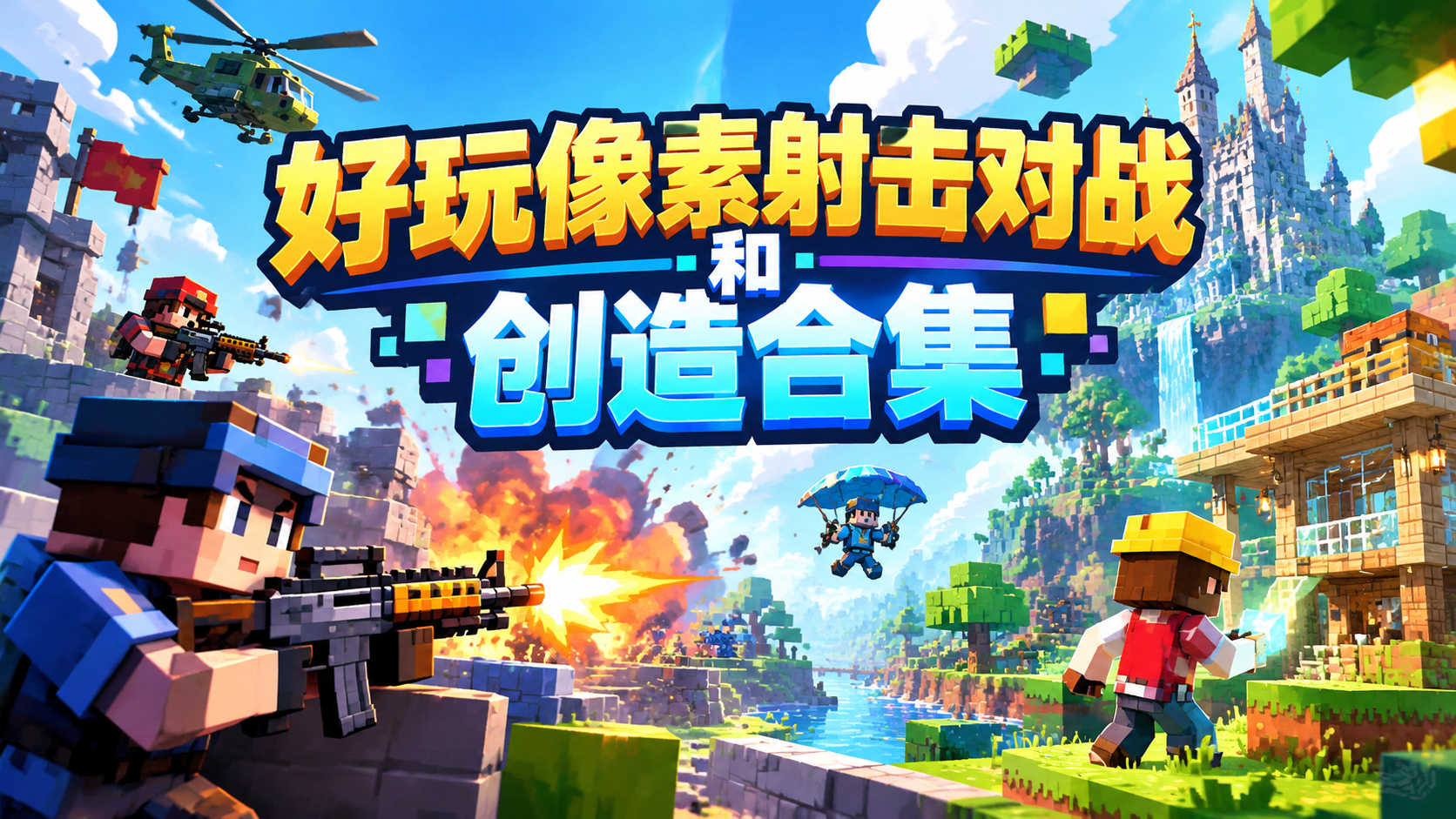 好玩像素射击对战和创造合集