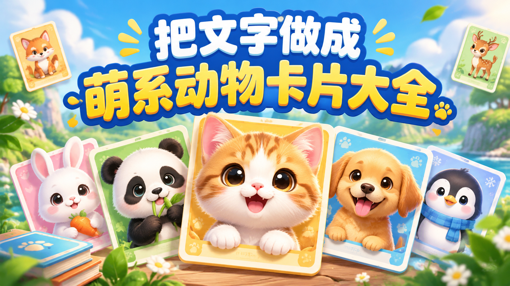把文字做成萌系动物卡片大全