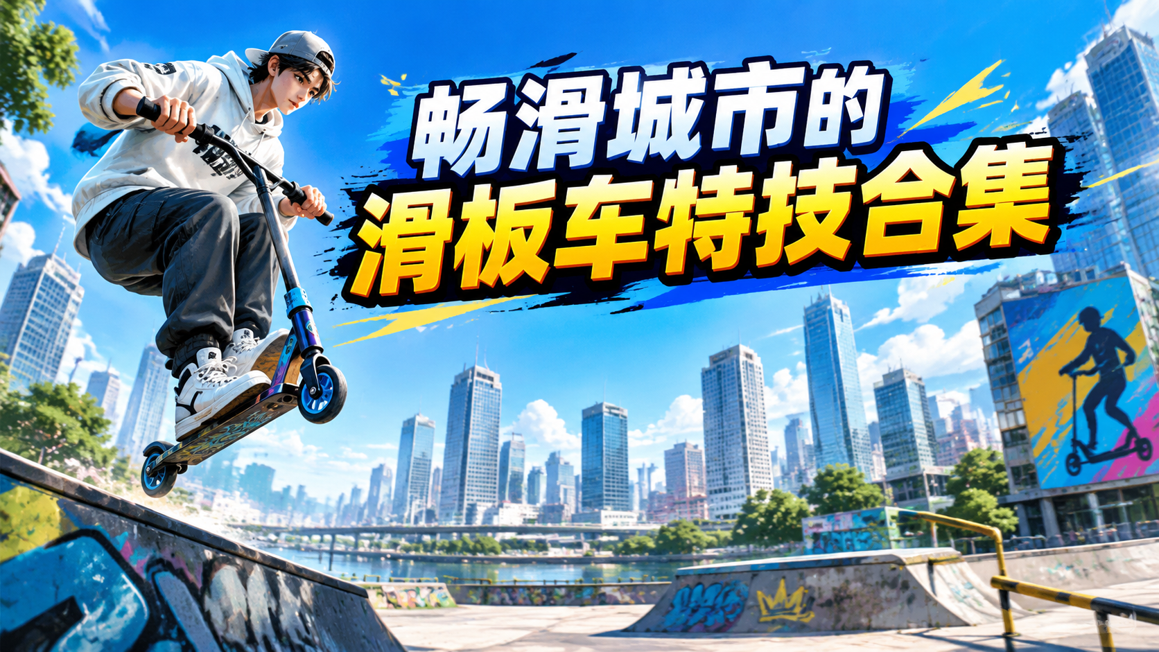 畅滑城市的滑板车特技合集