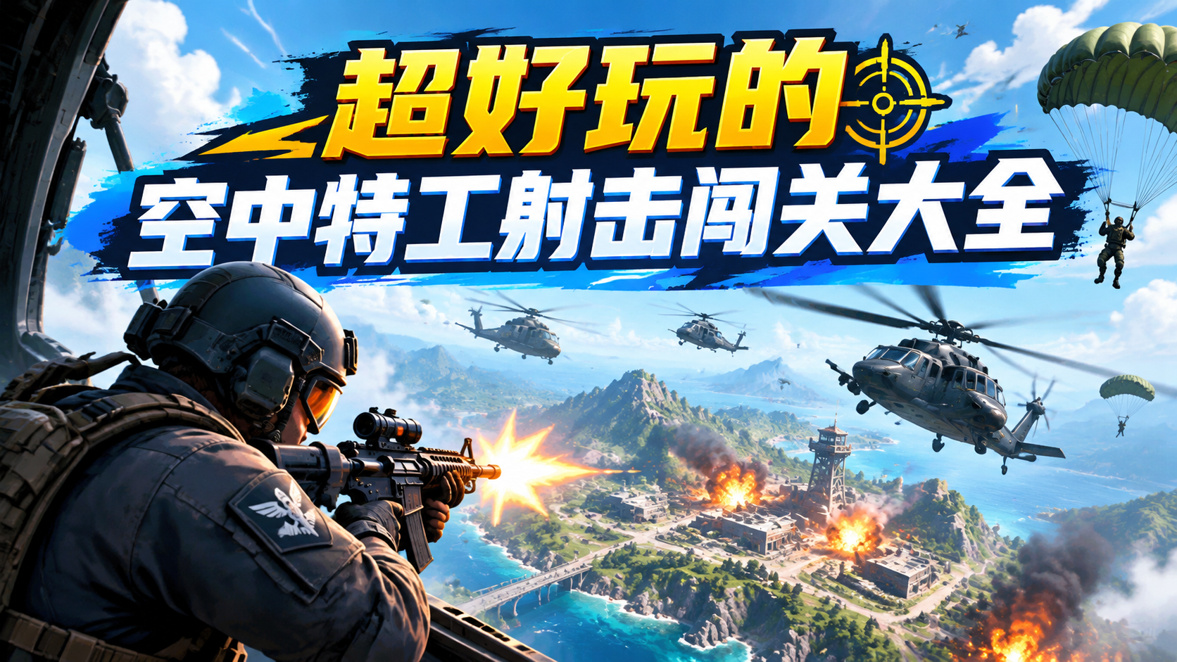 超好玩的空中特工射击闯关大全