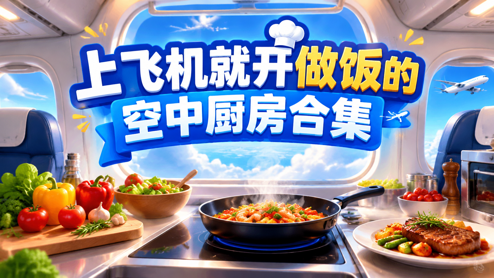 上飞机就开做饭的空中厨房合集