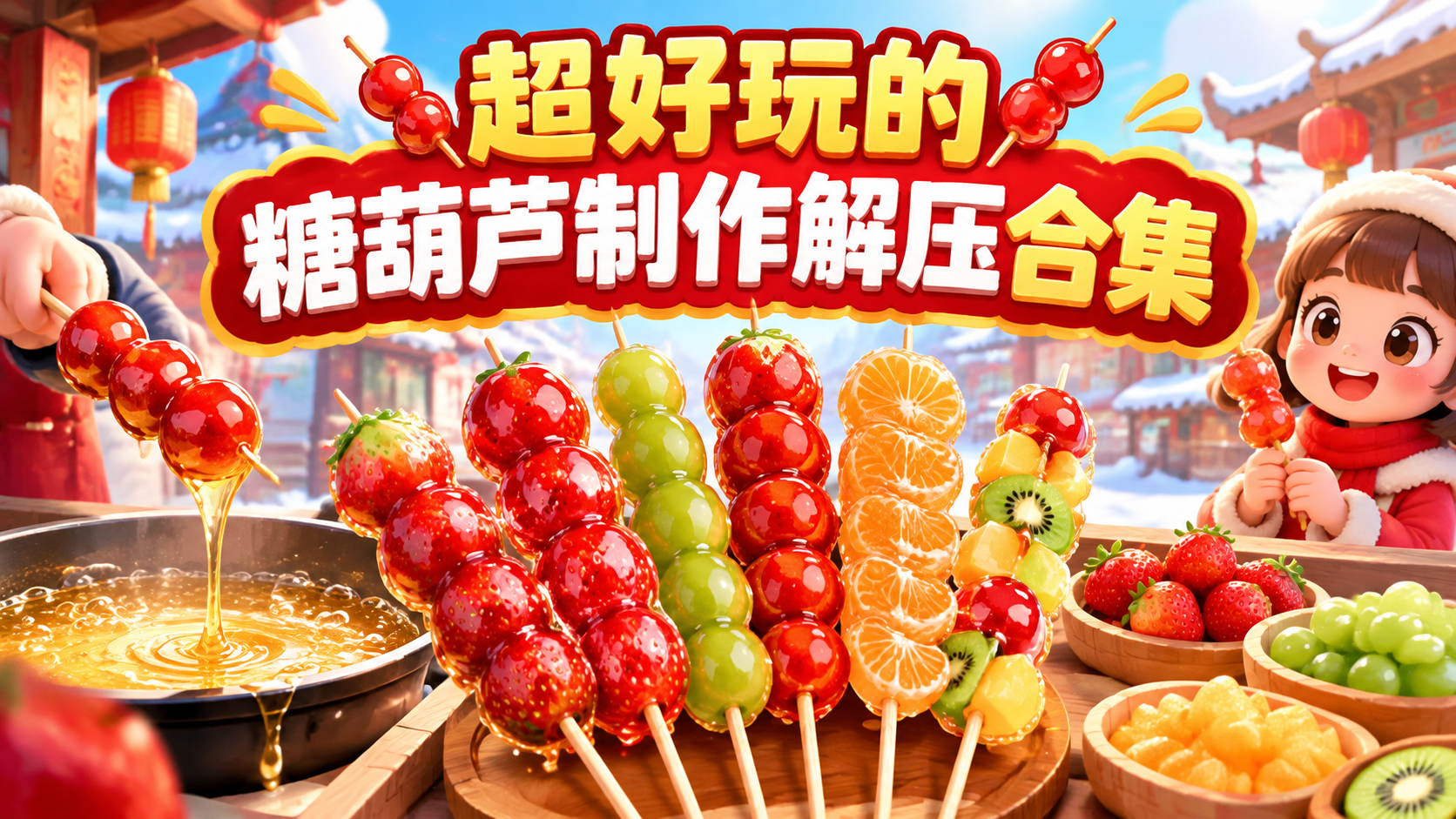 超好玩的糖葫芦制作解压合集