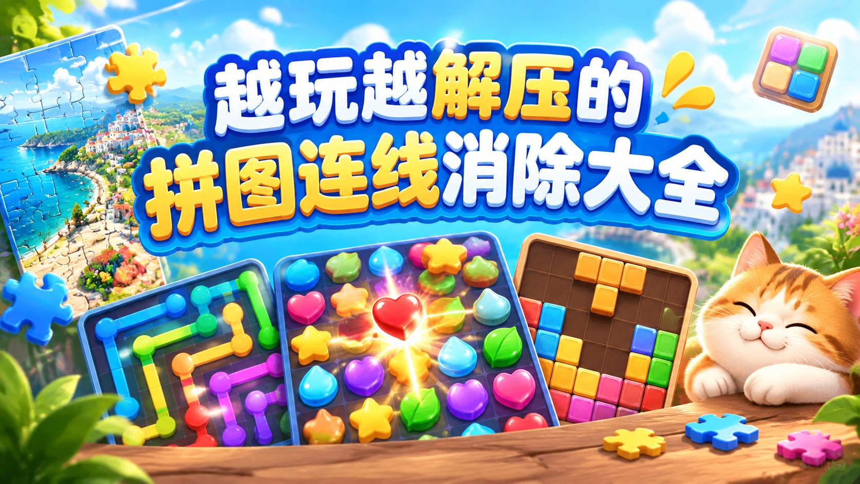 越玩越解压的拼图连线消除大全