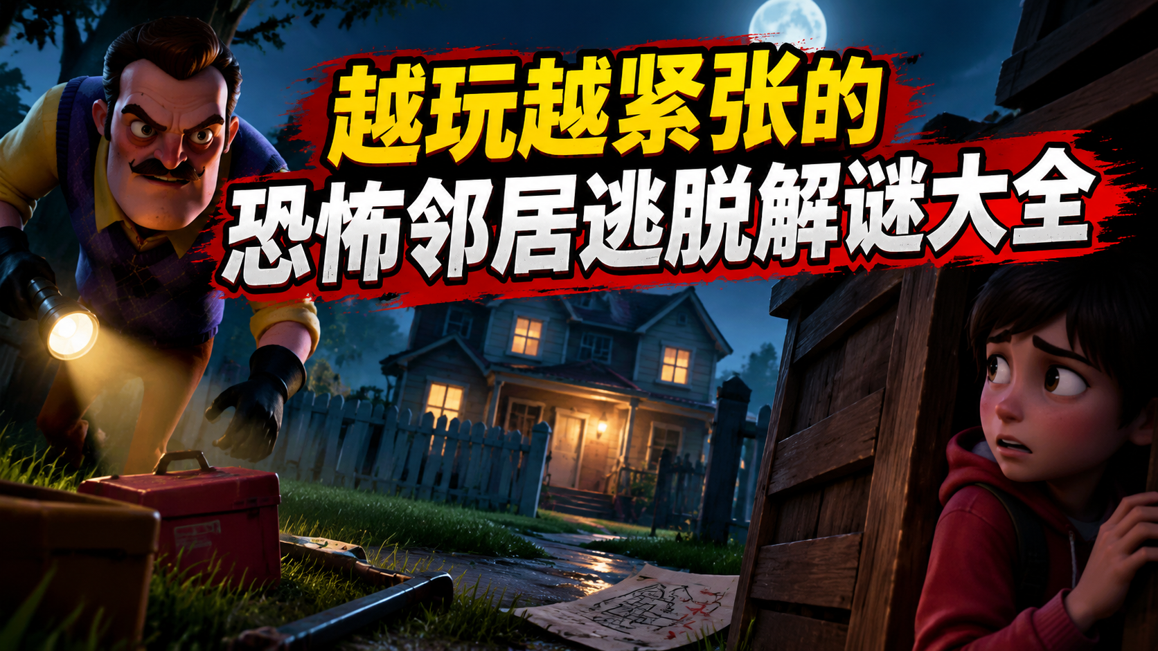 越玩越紧张的恐怖邻居逃脱解谜大全
