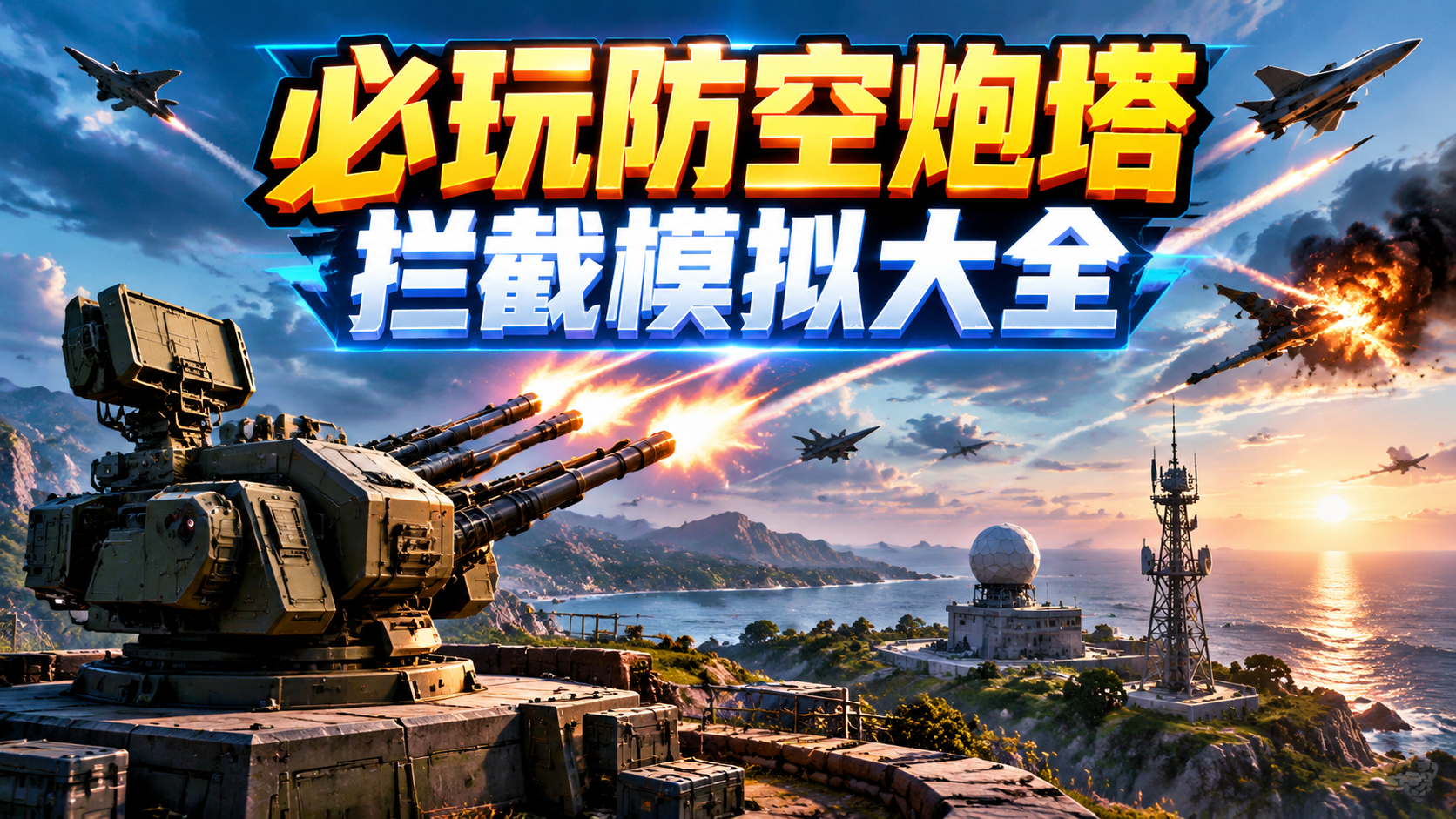 必玩防空炮塔拦截模拟大全