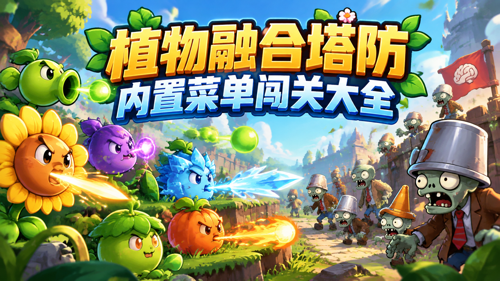 植物融合塔防内置菜单闯关大全