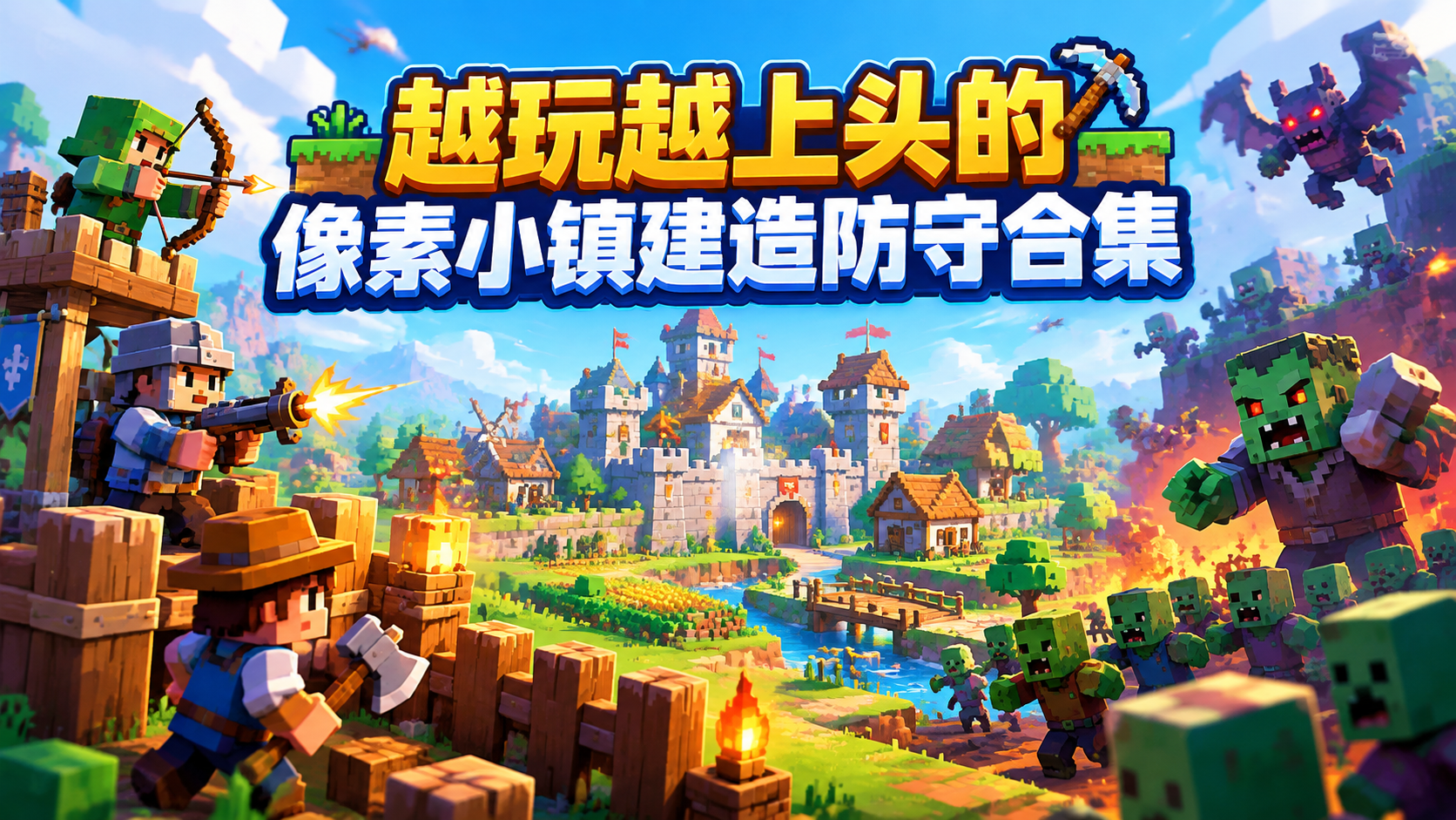 越玩越上头的像素小镇建造防守合集