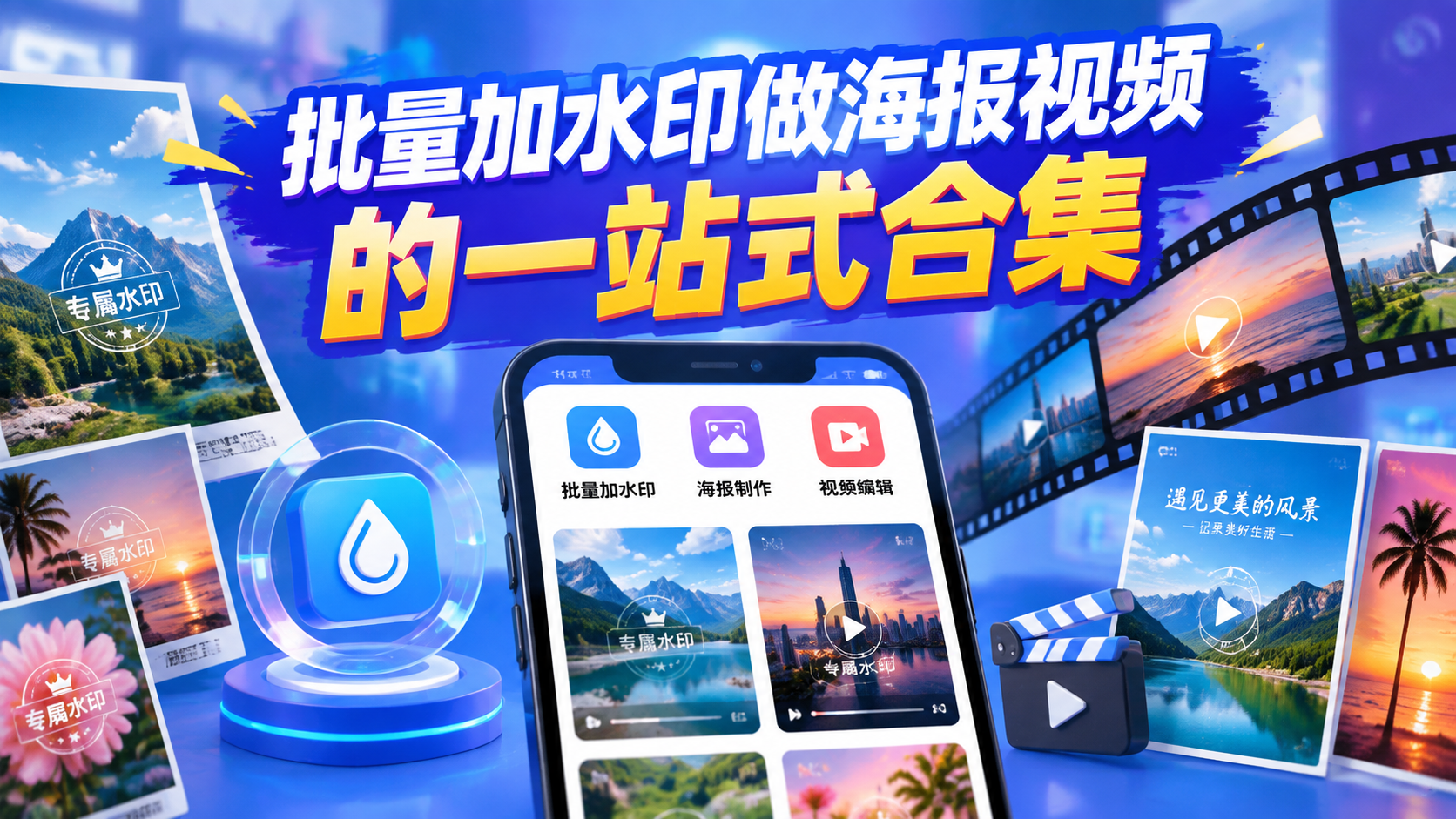 批量加水印做海报视频的一站式合集