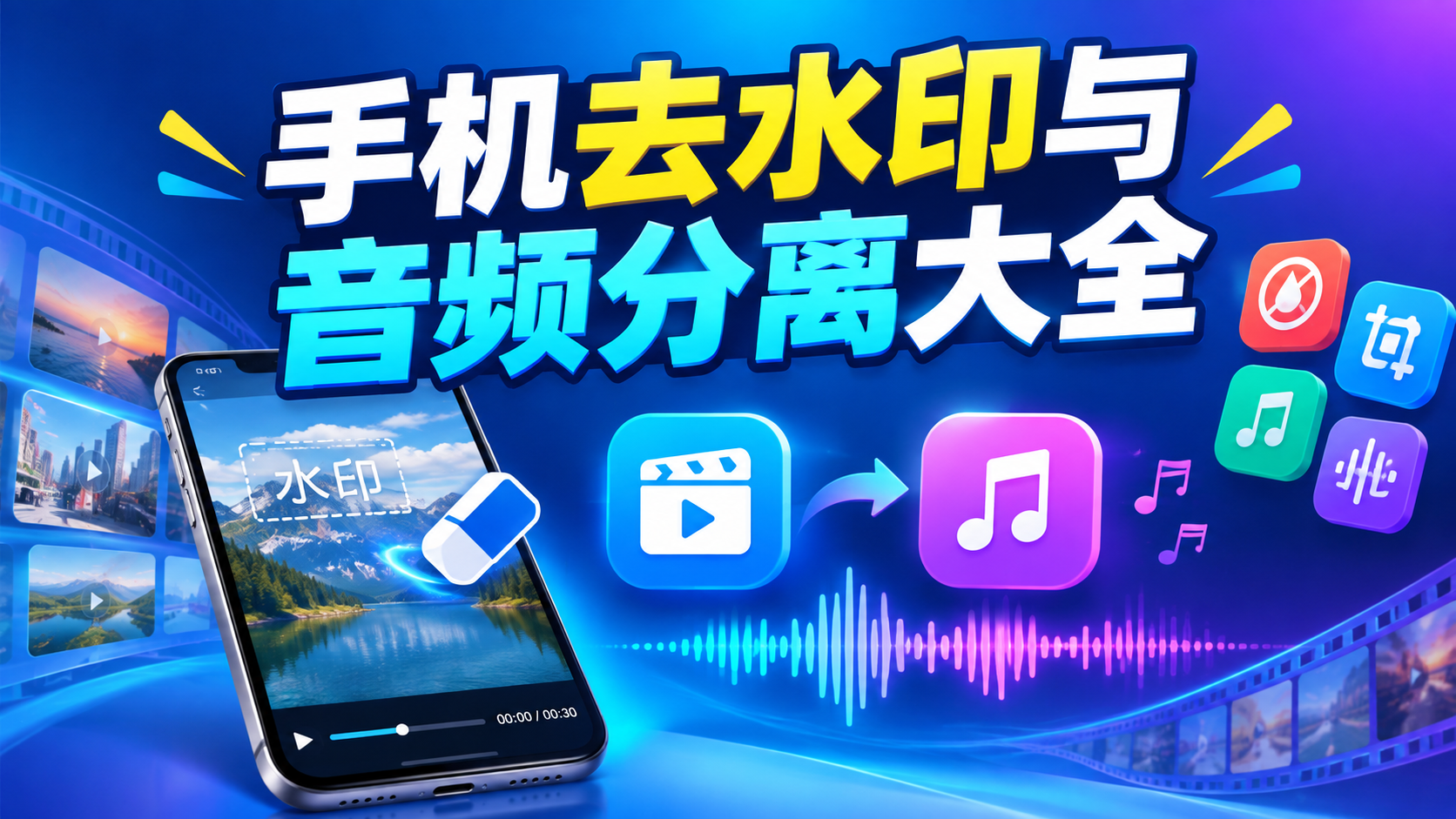手机去水印与音频分离大全