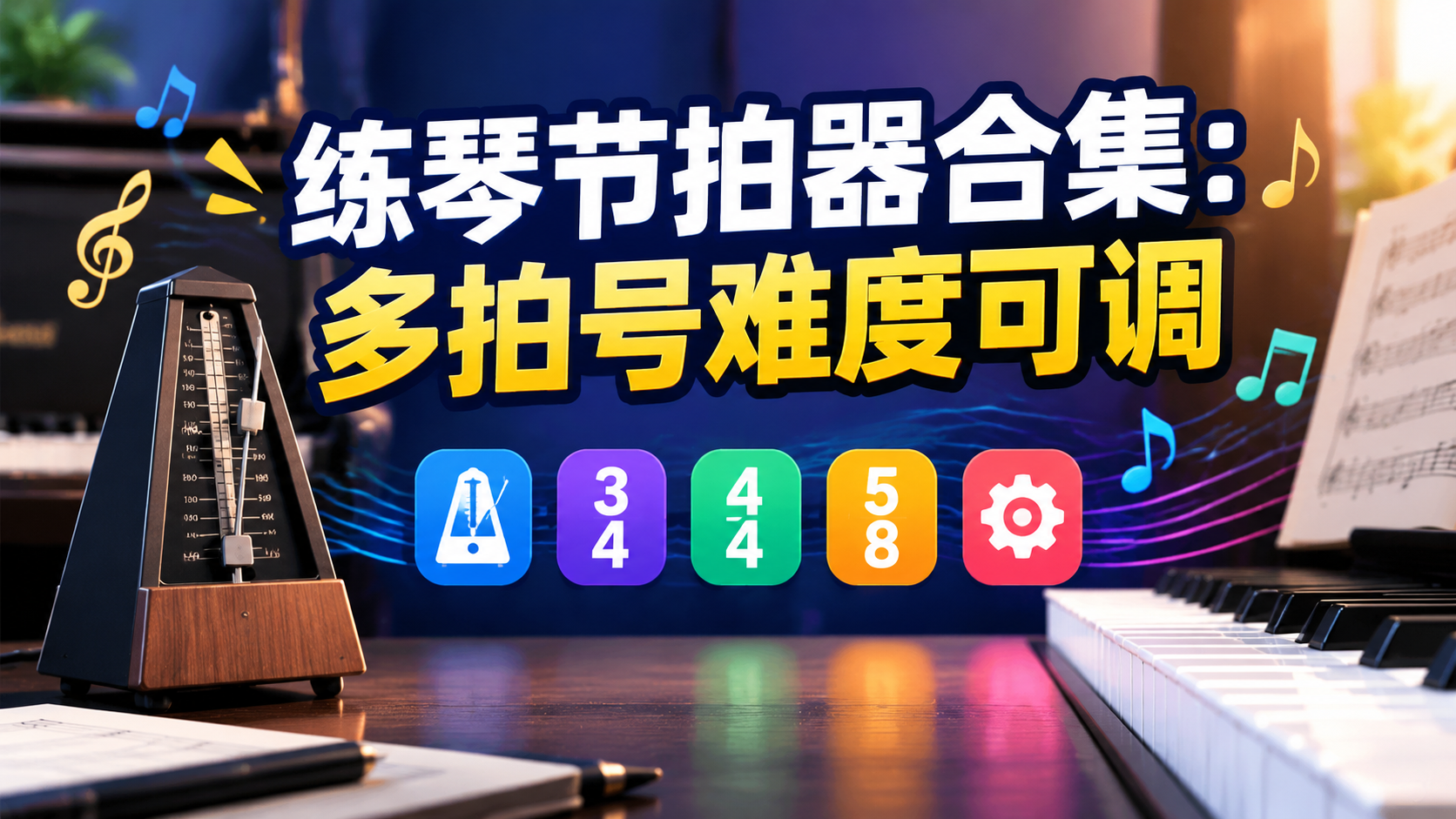 练琴节拍器合集：多拍号难度可调