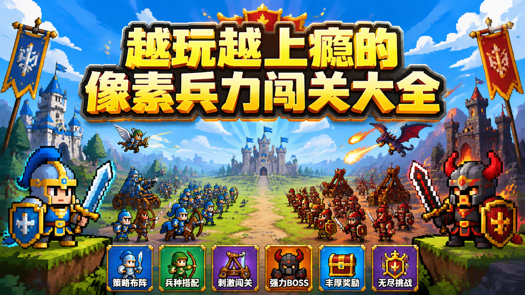 越玩越上瘾的像素兵力闯关大全