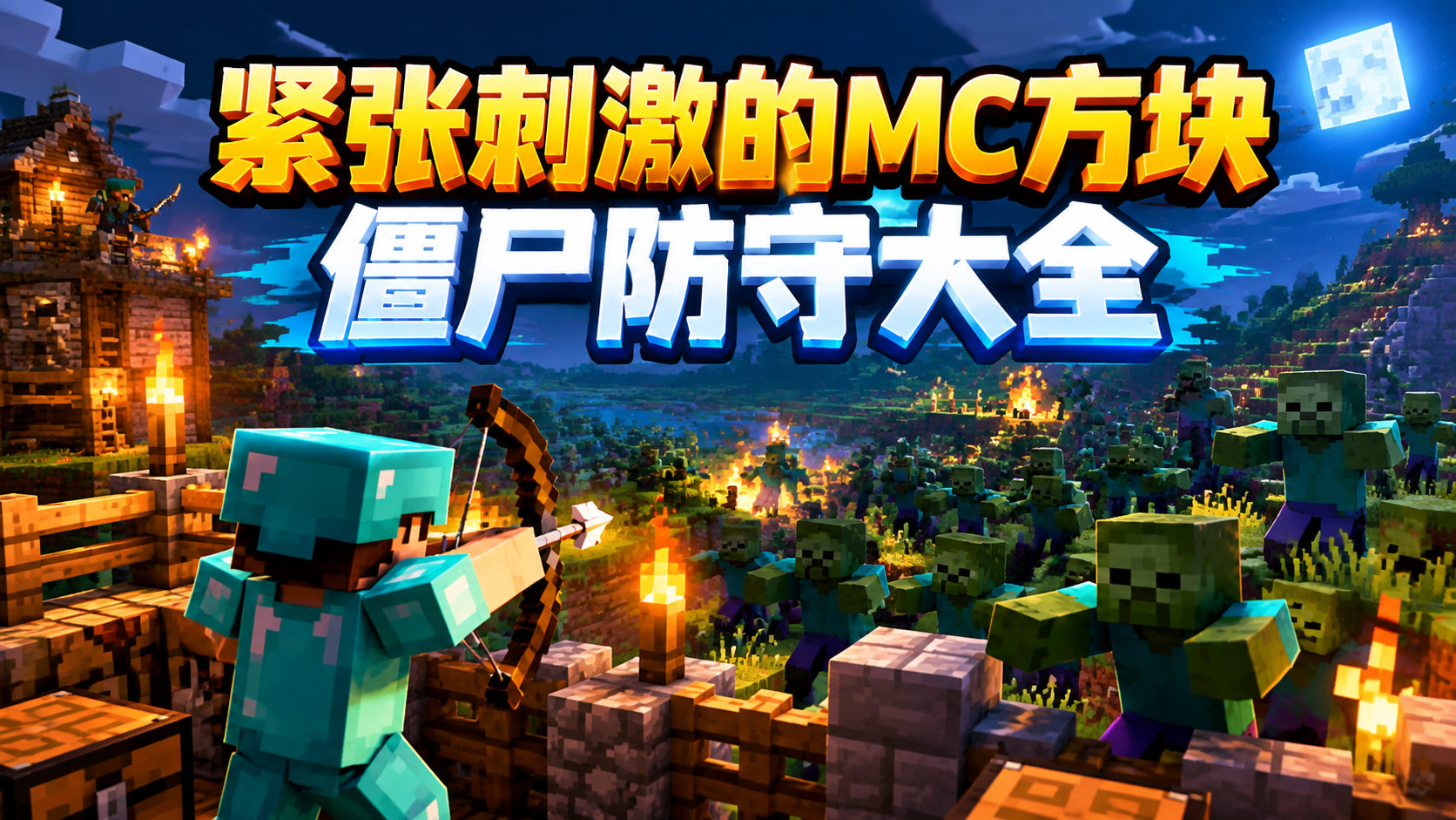 紧张刺激的MC方块僵尸防守大全