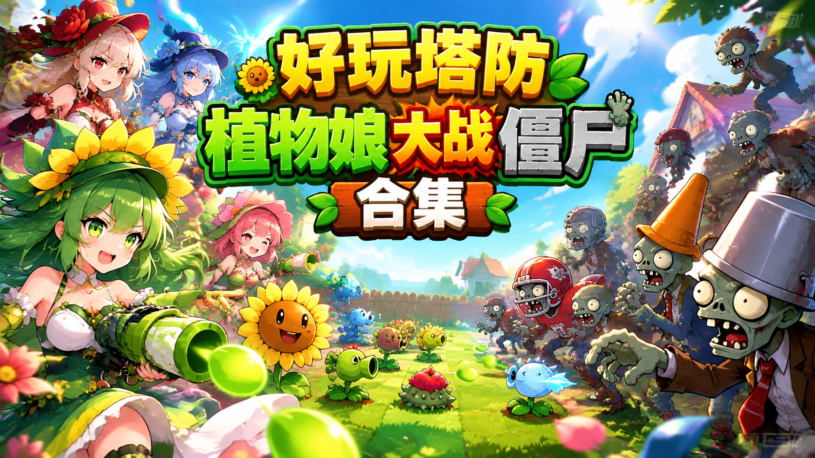 好玩塔防植物娘大战僵尸合集