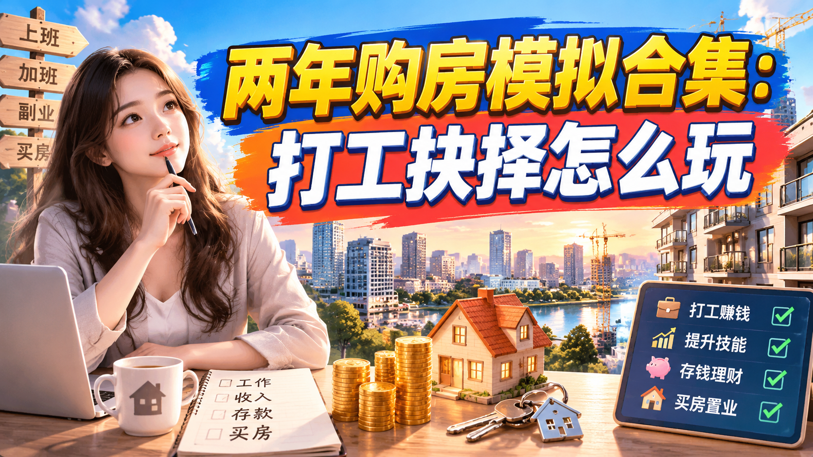 两年购房模拟合集：打工抉择怎么玩