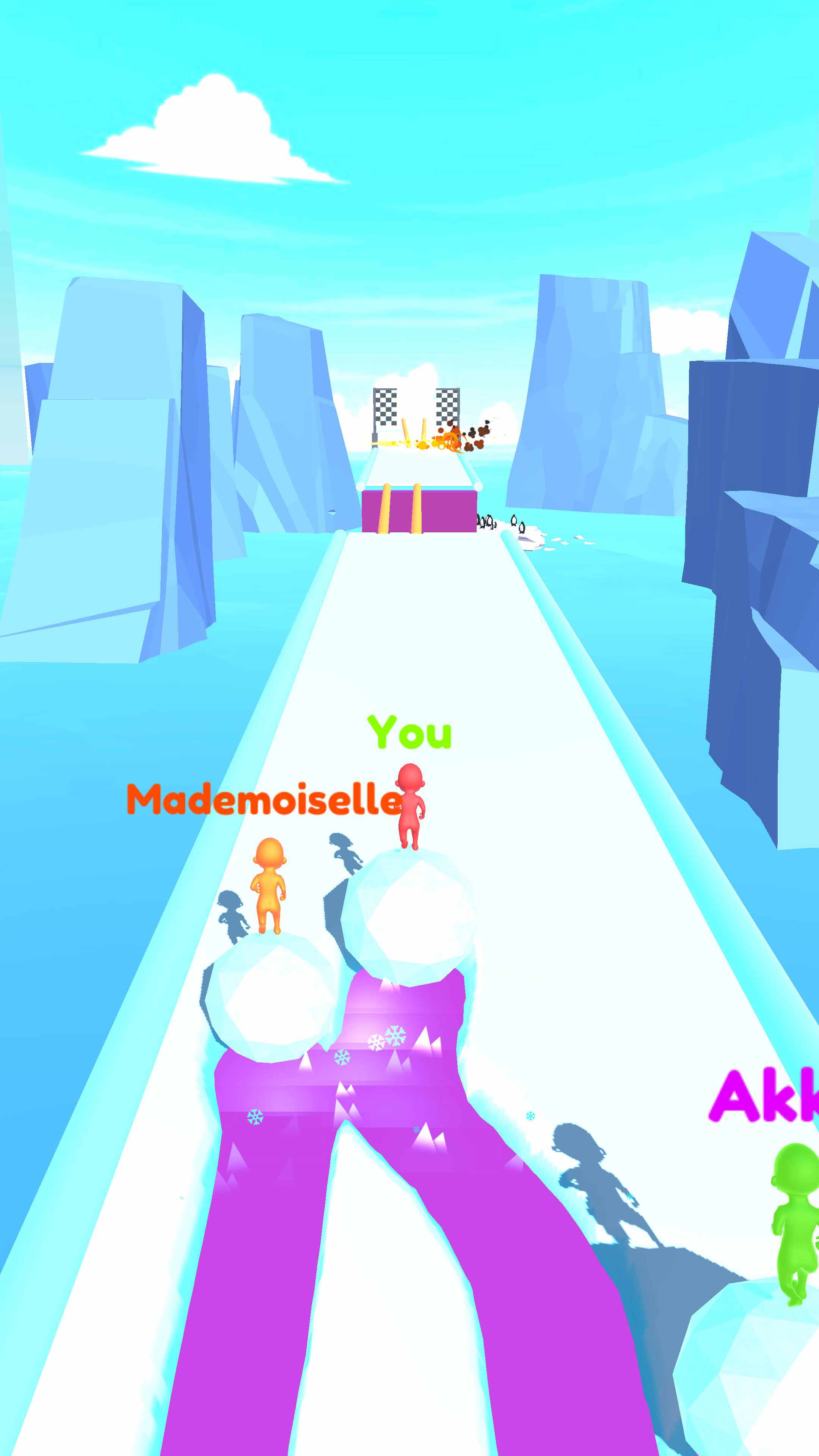 雪地滚球破解版（Snow Rails.io）截图4