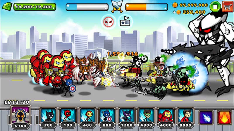 英雄战争超级火柴人防御内购破解版（HERO WARS Super Stickman）游戏官方版截图1