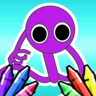 紫色彩虹朋友着色官方版手机版(Purple Family Coloring)