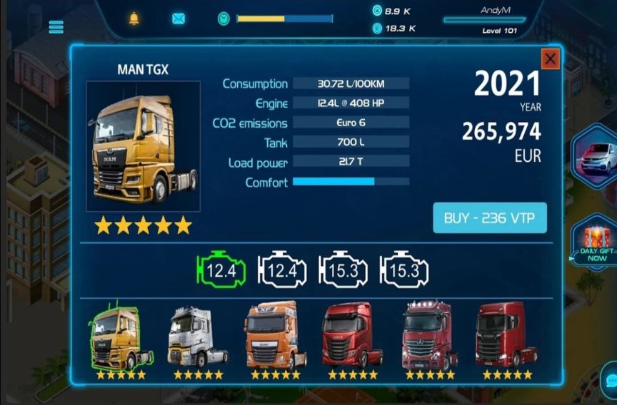 Virtual Truck Manager 2(虚拟卡车经理2免广告获得奖励版) 1.0.20修改版截图1