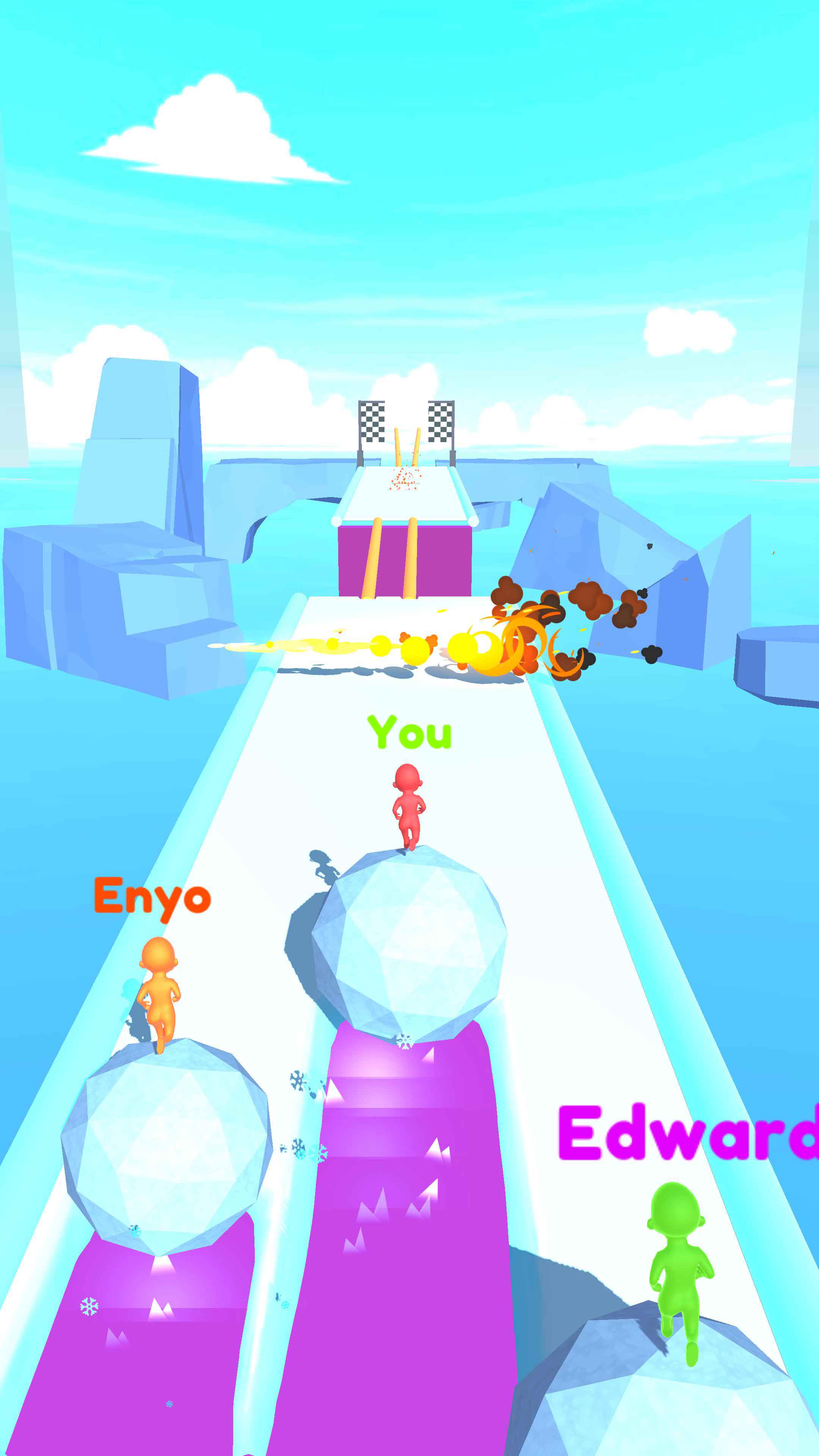 雪地滚球破解版（Snow Rails.io）截图2