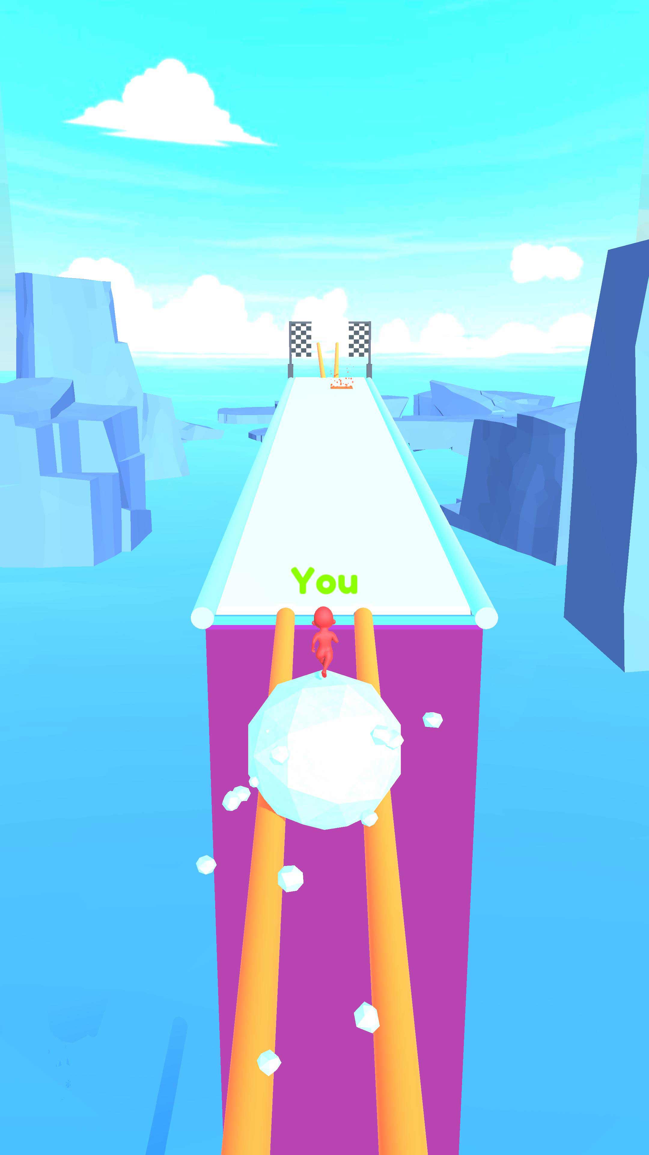 雪地滚球破解版（Snow Rails.io）截图3